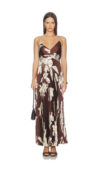 Clea Dress in Brown Floral | Revolve Clothing (Global)
