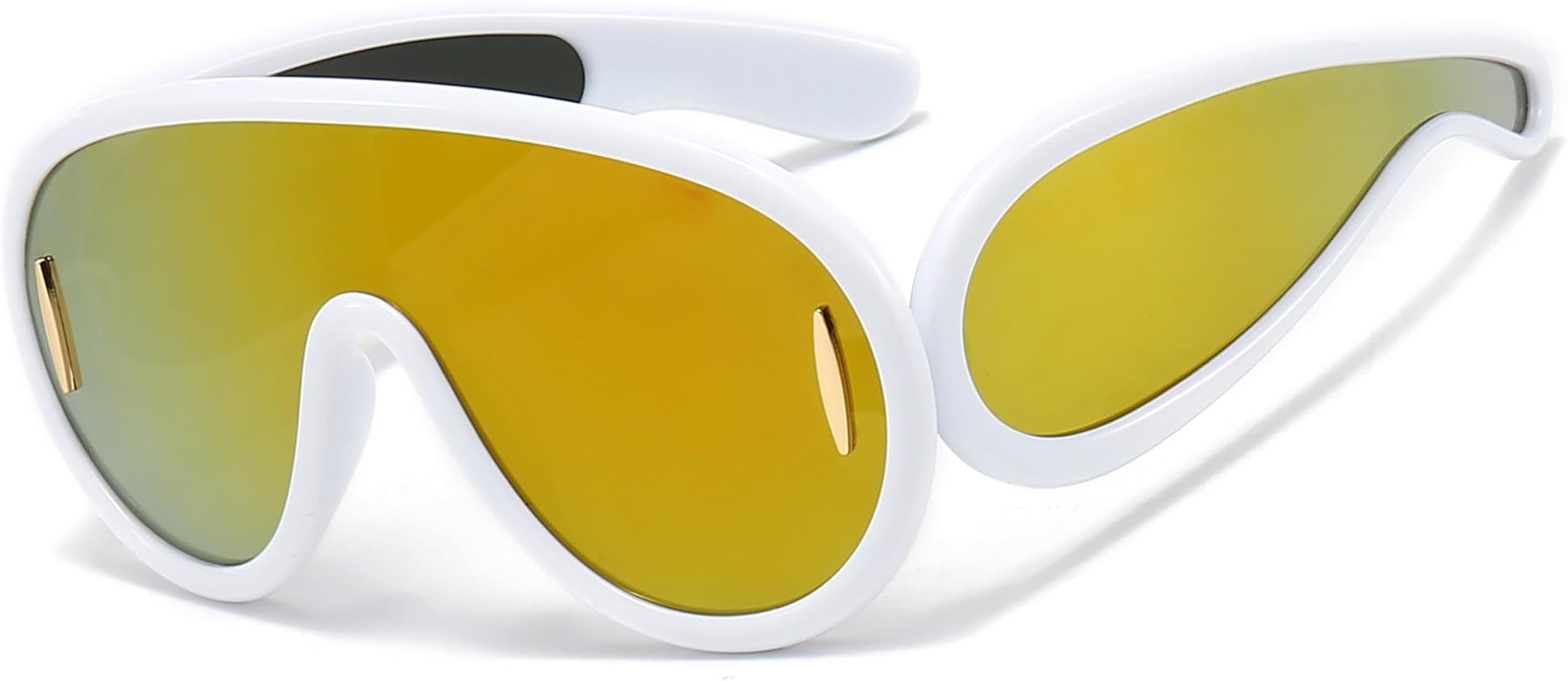 Wave Mask Sunglasses for Women Men Oversized Visor Sunglasses Fashion Mirrored Shield Sun Glasses Sh | Amazon (US)