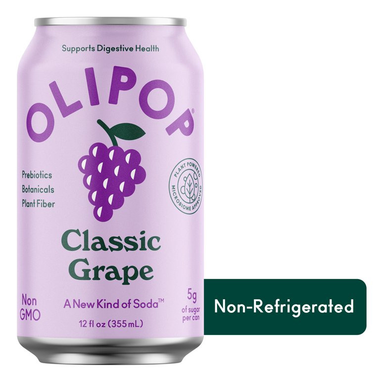 OLIPOP Prebiotic Soda, Classic Grape, 12 fl oz, Pantry Packs | Walmart (US)