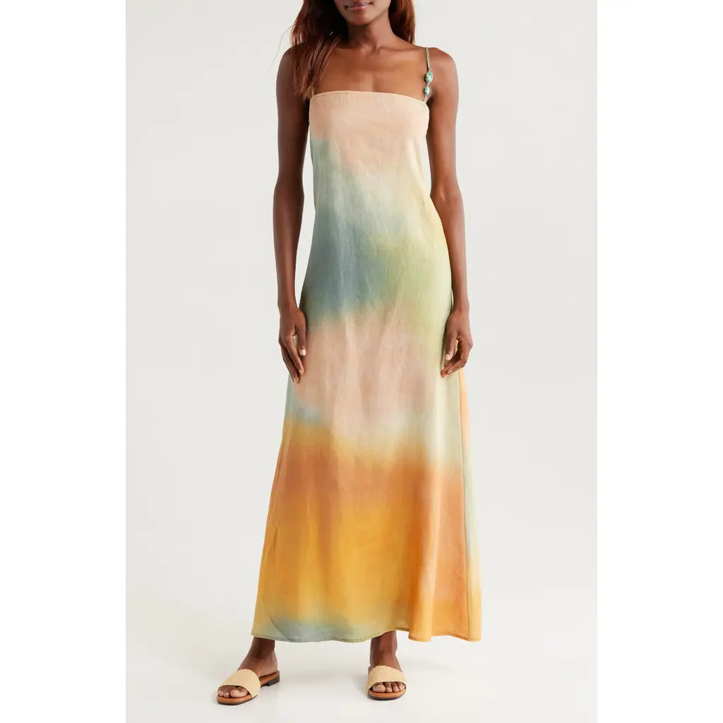 STAUD Laura Stretch Cotton Maxi Dress in Pastel Clouds at Nordstrom Rack, Size Small | Nordstrom Rack