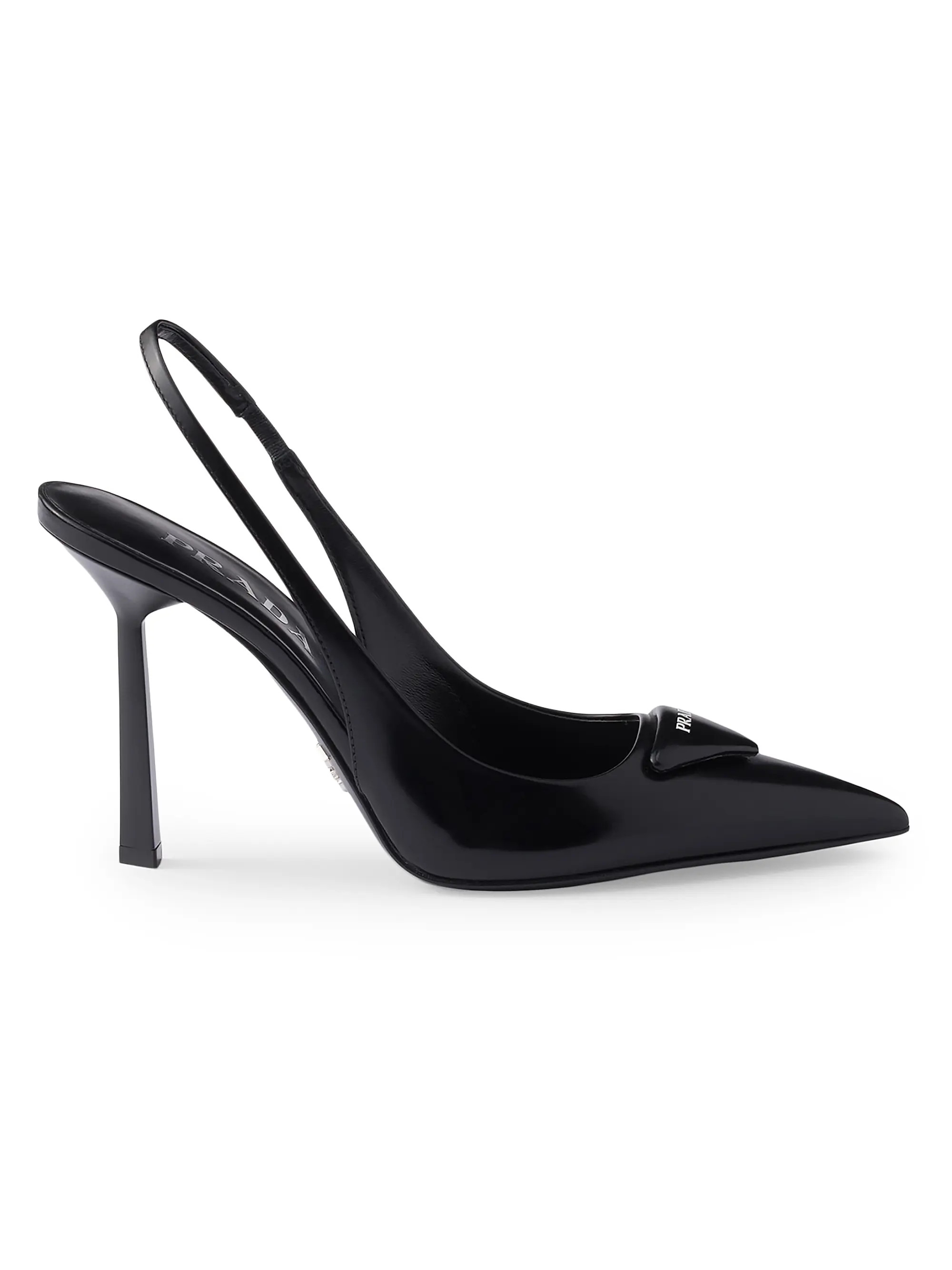 Brushed Leather 100MM Slingback Pumps | Saks Fifth Avenue