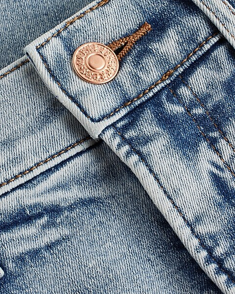 High Waisted Light Wash Ripped Straight Jeans | Express