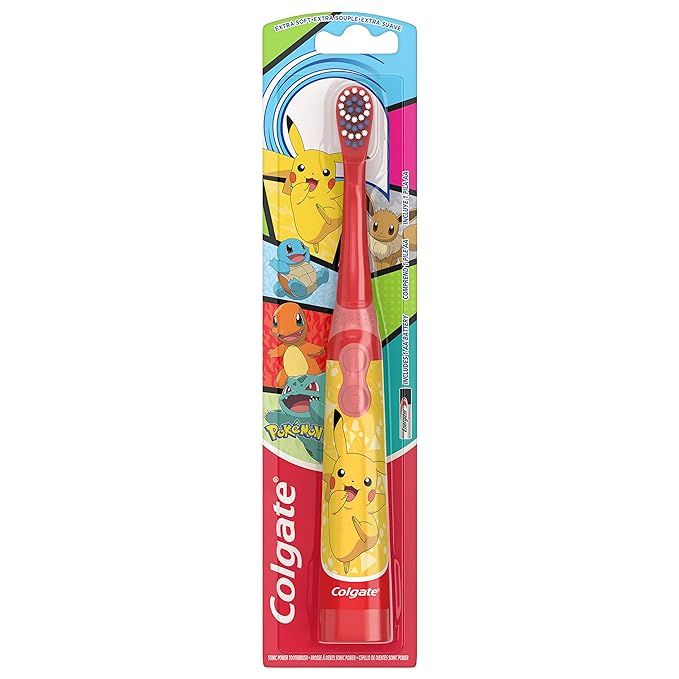 Colgate Kids Battery Powered Toothbrush, Kids Battery Toothbrush with Included AA Battery, Extra ... | Amazon (US)