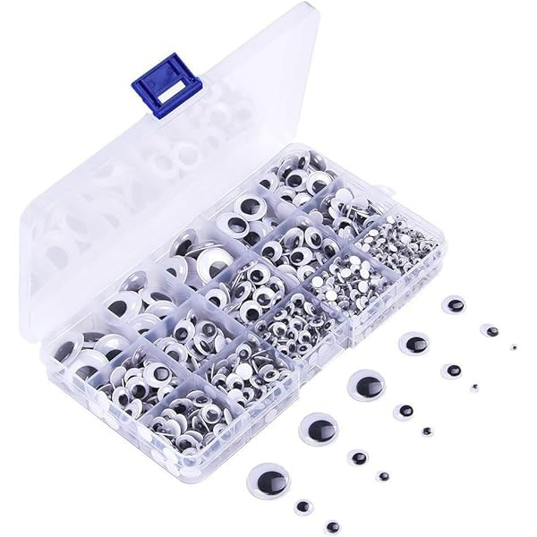 1221 Pieces Wiggle Googly Eyes Self Adhesive Wiggle Eyes (Assorted Sizes) for DIY Crafts Scrapbookin | Amazon (US)