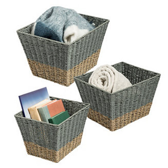 Honey Can Do Set of 3 Square Nesting Seagrass Baskets - Macy's | Macy's