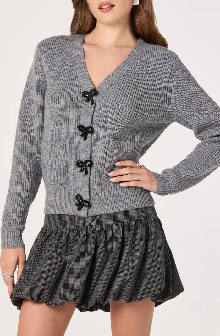 Crystal Embellished Bow Detail Cardigan | Nordstrom