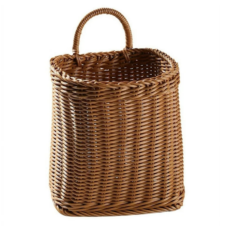 Kitchen Storage Basket with Handle Woven Hanging Baskets L - Walmart.com | Walmart (US)