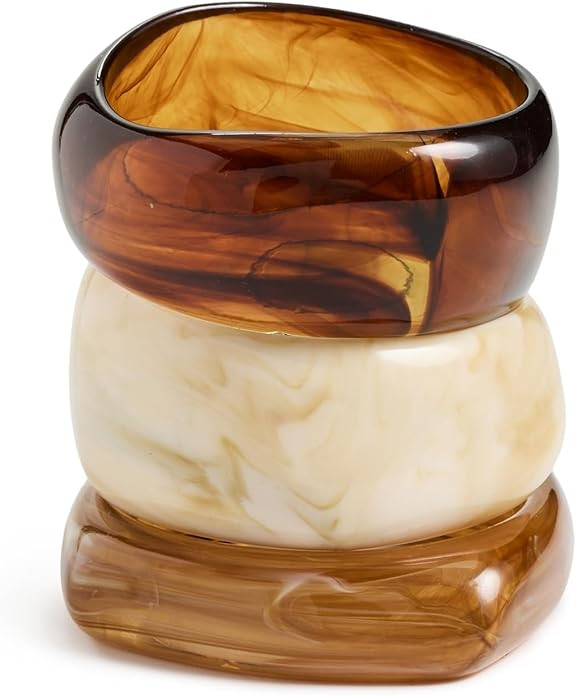 ADINA EDEN Women's Caramel Swirl Resin Bangle Set | Amazon (US)