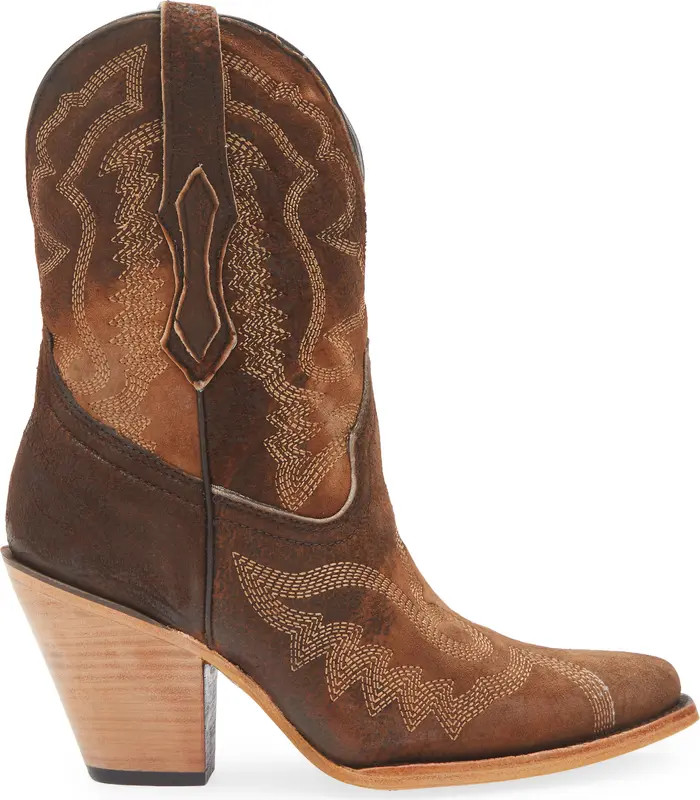 Distressed Leather Western Boot (Women) | Nordstrom