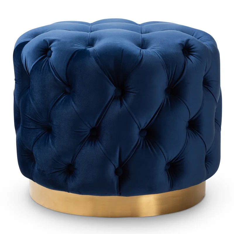 Cerys Glam Upholstered Tufted Cocktail Ottoman | Wayfair North America