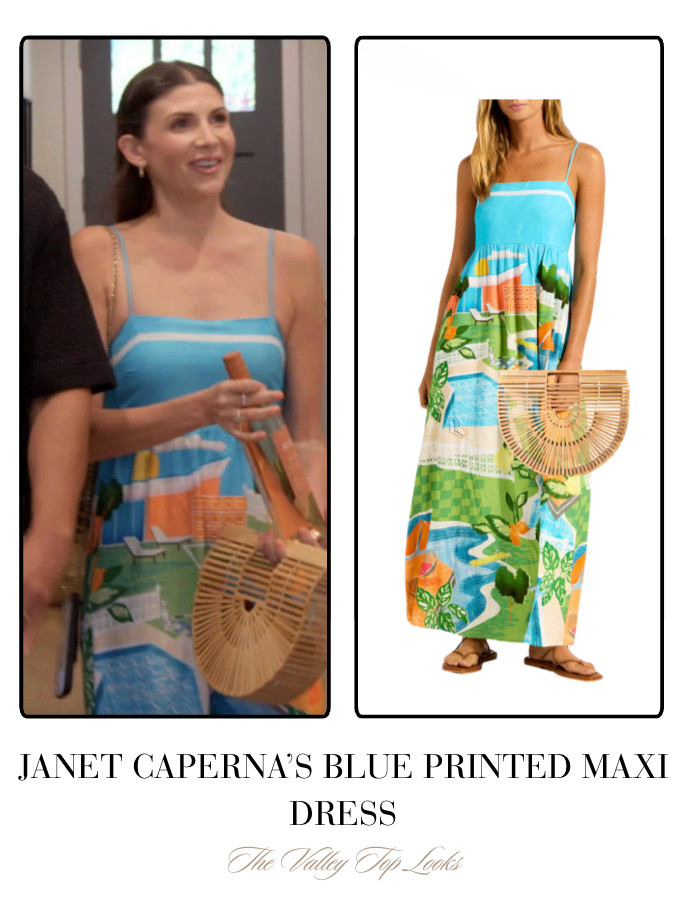 Janet Caperna's Blue Printed Maxi Dress is by Seafolly 

 