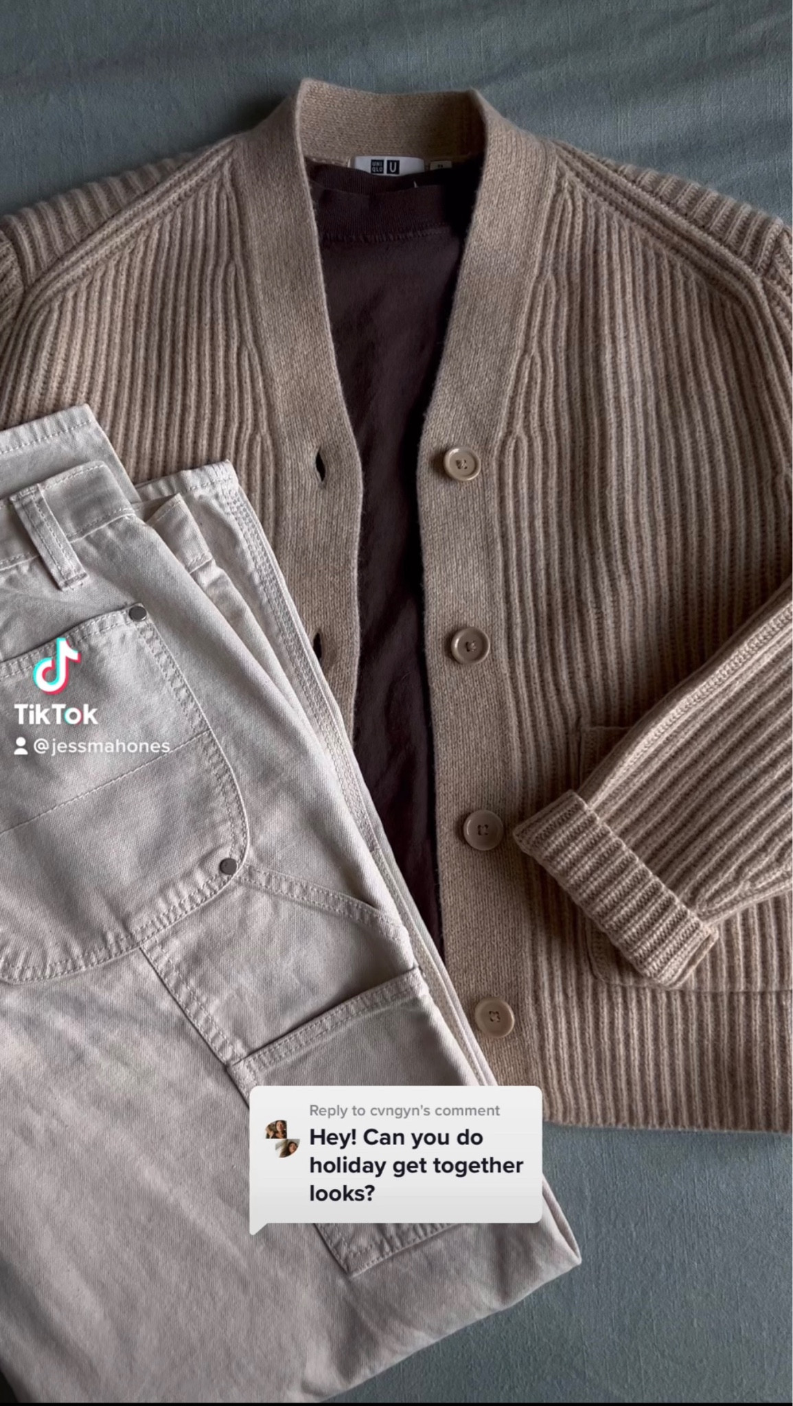 holiday get-together fit 1 😌
MY SIZES:
• tshirt: M (cropped 4")
• cardigan: XS
• pants: mens 32x30

#LTKunder100 #LTKHoliday #LTKSeasonal