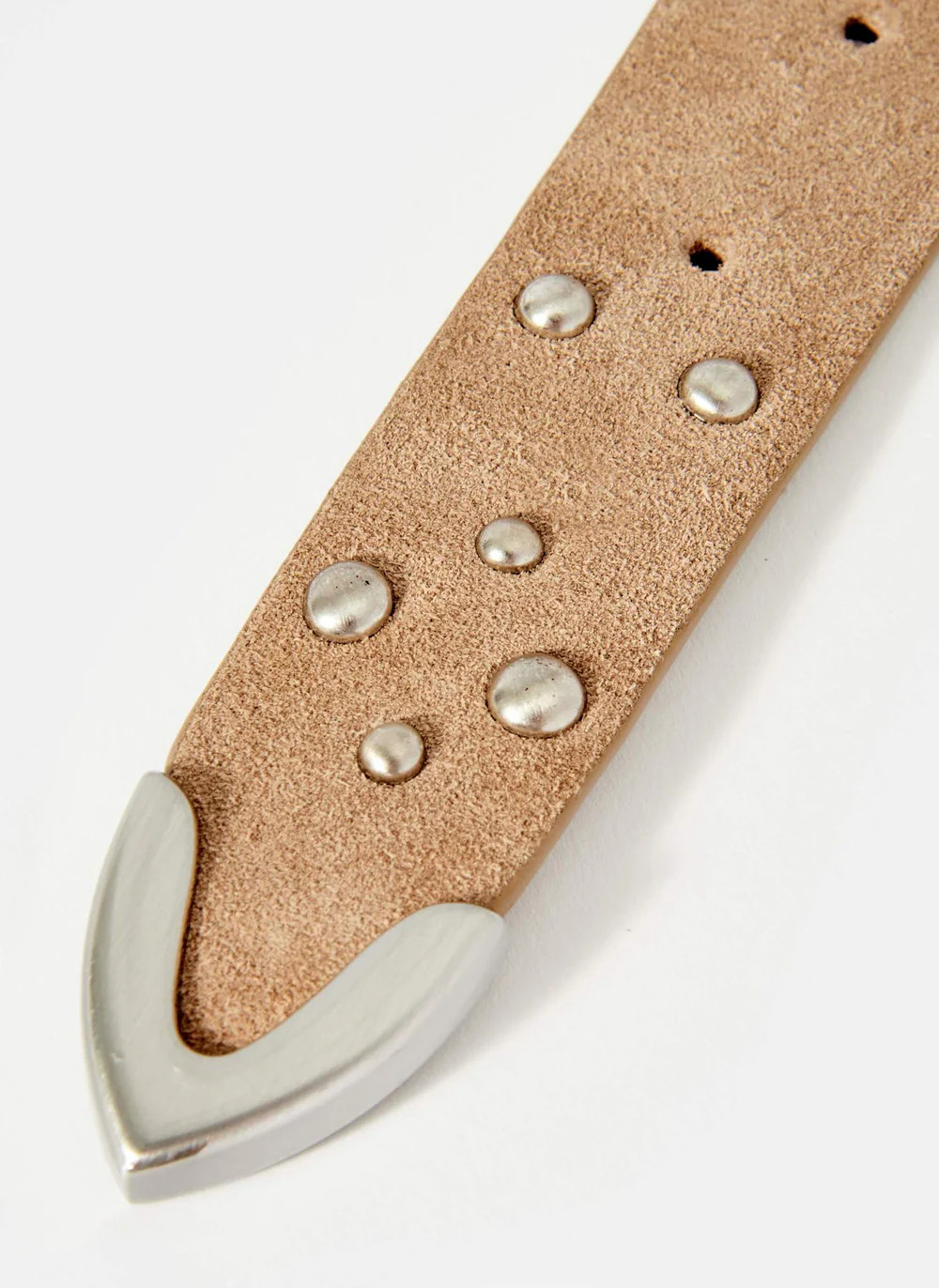 Beige Studded Suede Waist Belt | Mint Velvet