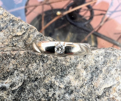 Vintage, 14K Gold, White Gold, Diamond Band, Ring Size 7, 3.35 Grams | eBay US