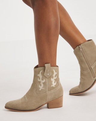 Joe Browns Embroidered Suede Cowboy Boot Wide Fit | Simply Be (UK)