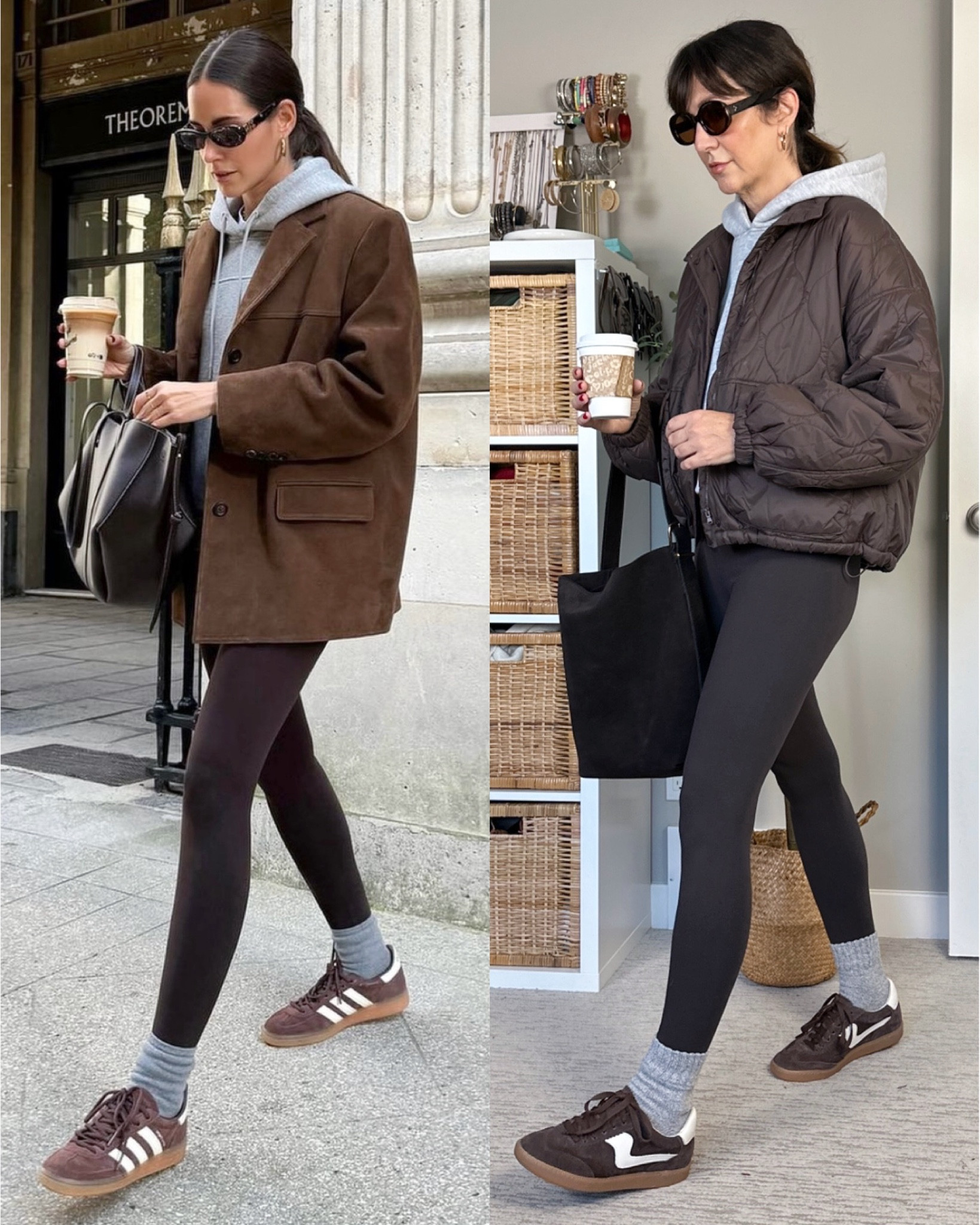 Brown Pinterest inspired outfit. A brown suede jacket is one of the trendiest items for fall but I achieved a similar look with a brown suede bag, suede sneakers and swapped out for brown laces. I got 55” long and they are a good length, maybe a little long.
Linked my exact hoodie (wearing M), sneakers, bag, socks, sunnies and shoe laces plus similar brown leggings and lots of options for brown suede jackets and a few quilted ones like mine.
Also linked my tee and jeans from the beginning of the video. Jeans fit tts, use code EVER20 for 20% off 


#LTKItBag #LTKStyleTip #LTKShoeCrush