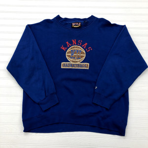 Vintage Wolf Athletic Blue Embroidered KU Jayhawks Sweatshirt Adult Size XL | eBay US