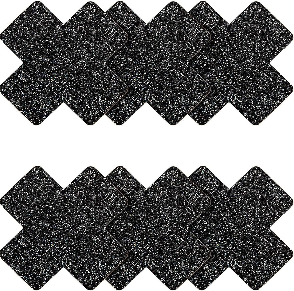 SATINIOR 6 Pairs Glitter Pasties Covers Valentine's Day Disposable Shaped Stickers | Amazon (US)