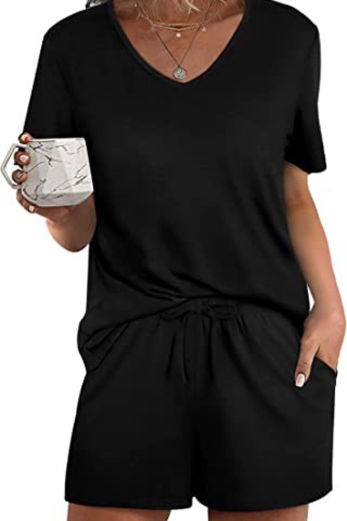 Aloodor Lounge Set for Women 2 Piece Outfits Short Sleeve V Neck Pjs Sleepwear Soft

#LTKcurves #LTKfit #LTKFind