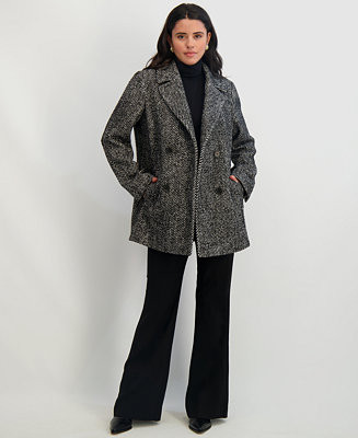 Women's Notched-Collar Button-Front Coat | Macy's