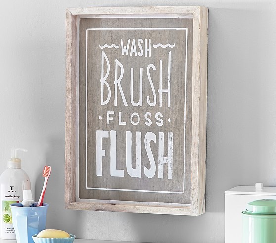 Wash, Brush, Floss, Flush Art | Pottery Barn Kids