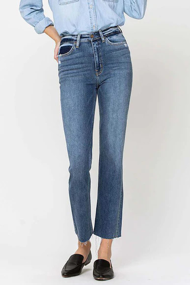 Flying Monkey Super High-Rise Straight Ankle Jeans for Women | Glik's