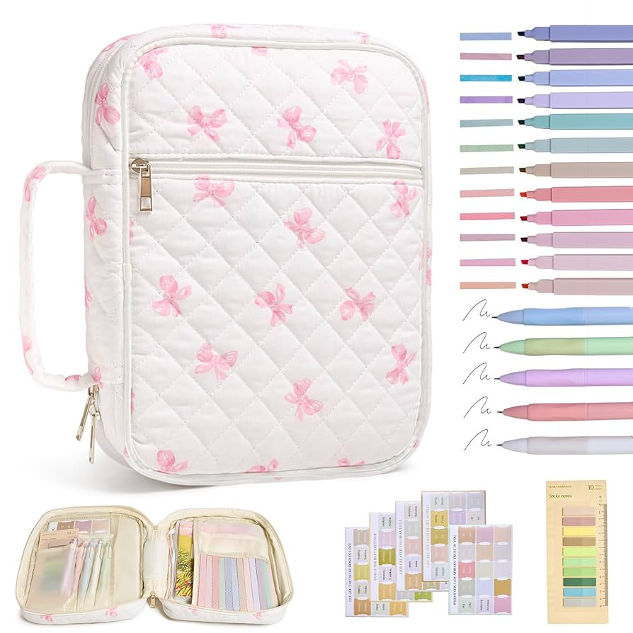 Bible Cover Case for Women Large Bible Cover with Durable Handle Quilted Bible Carrying Case for ... | Amazon (US)