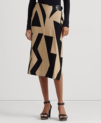 Lauren Ralph Lauren Women's Geo-Print Cotton-Blend Pencil Skirt & Reviews - Skirts - Women - Macy... | Macys (US)