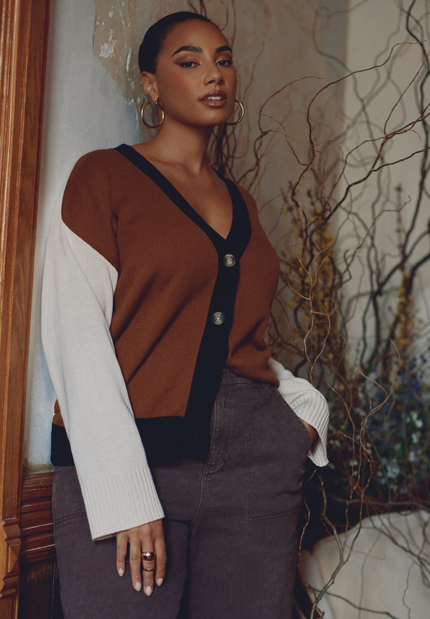 Colorblocked Boxy Cardigan | Eloquii