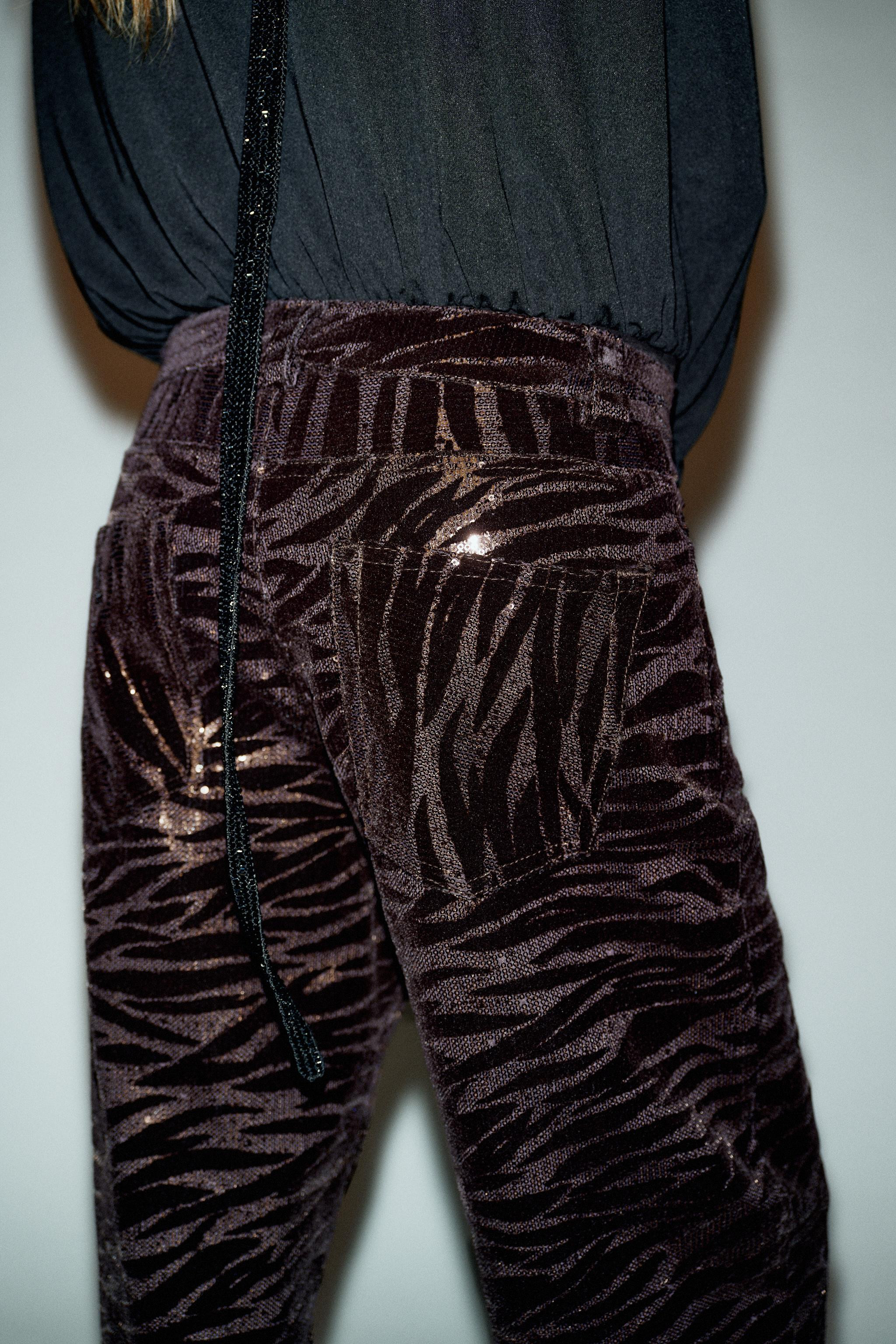 SEQUINNED VELVET TROUSERS | Zara UK