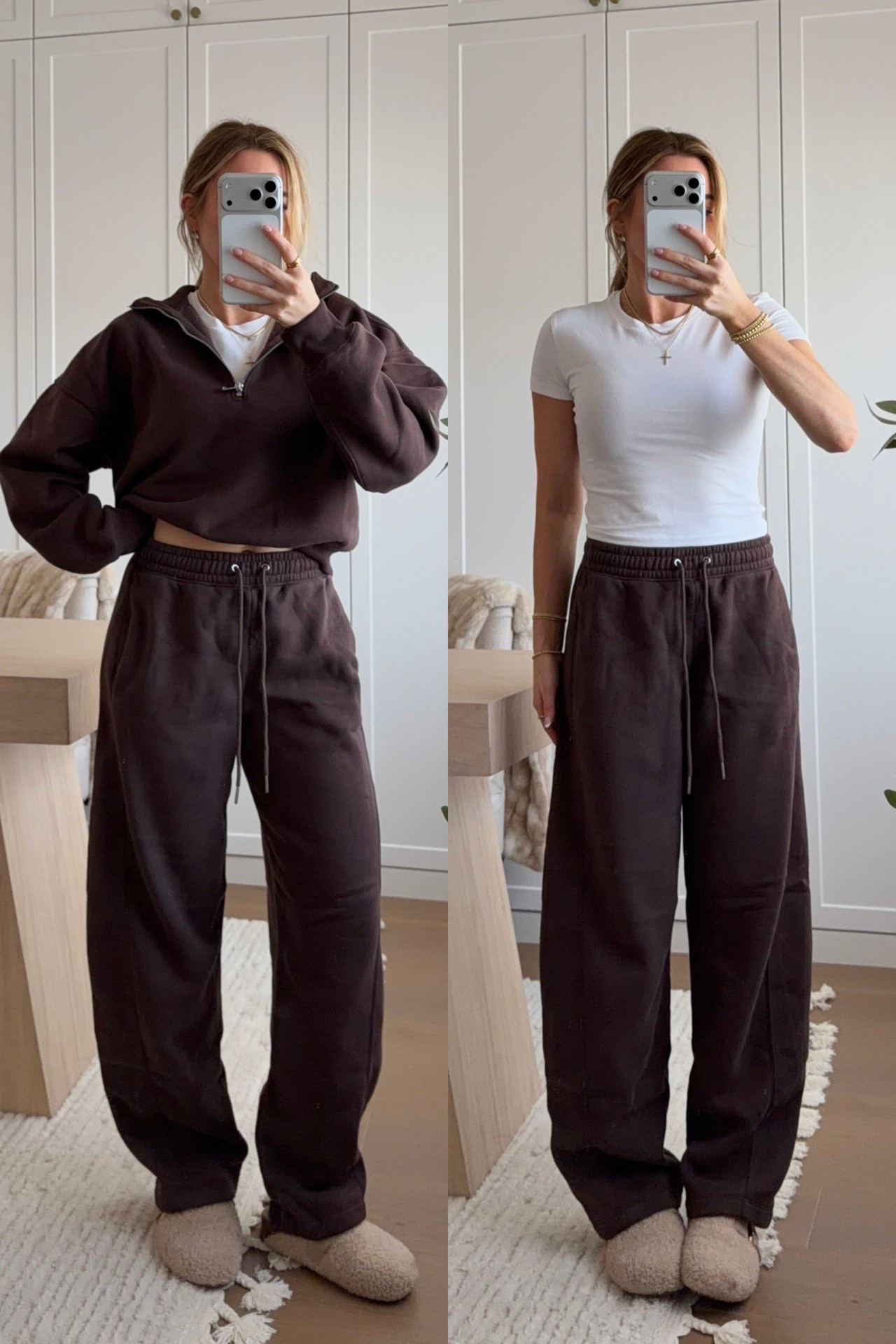 quarter zip sweatshirt: xs // barrel sweatpants: small regular — you cannnnot go wrong with an abercrombie sweatset. can confirm, you will wear constantly. code: AFLTK