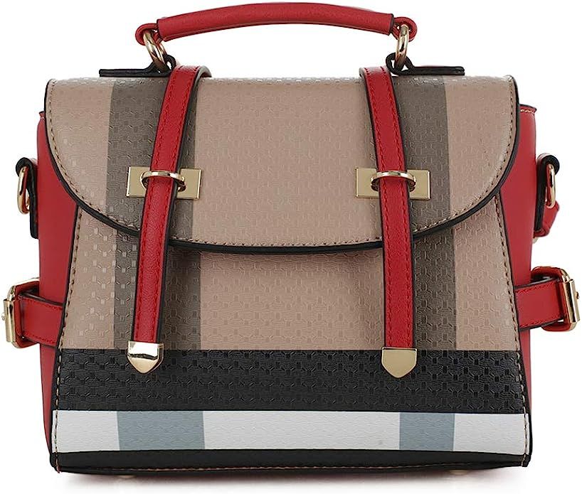 SG SUGU Small Plaid Lightweight Crossbody Bag Fashion Backpack Top Handle Purse | Amazon (US)