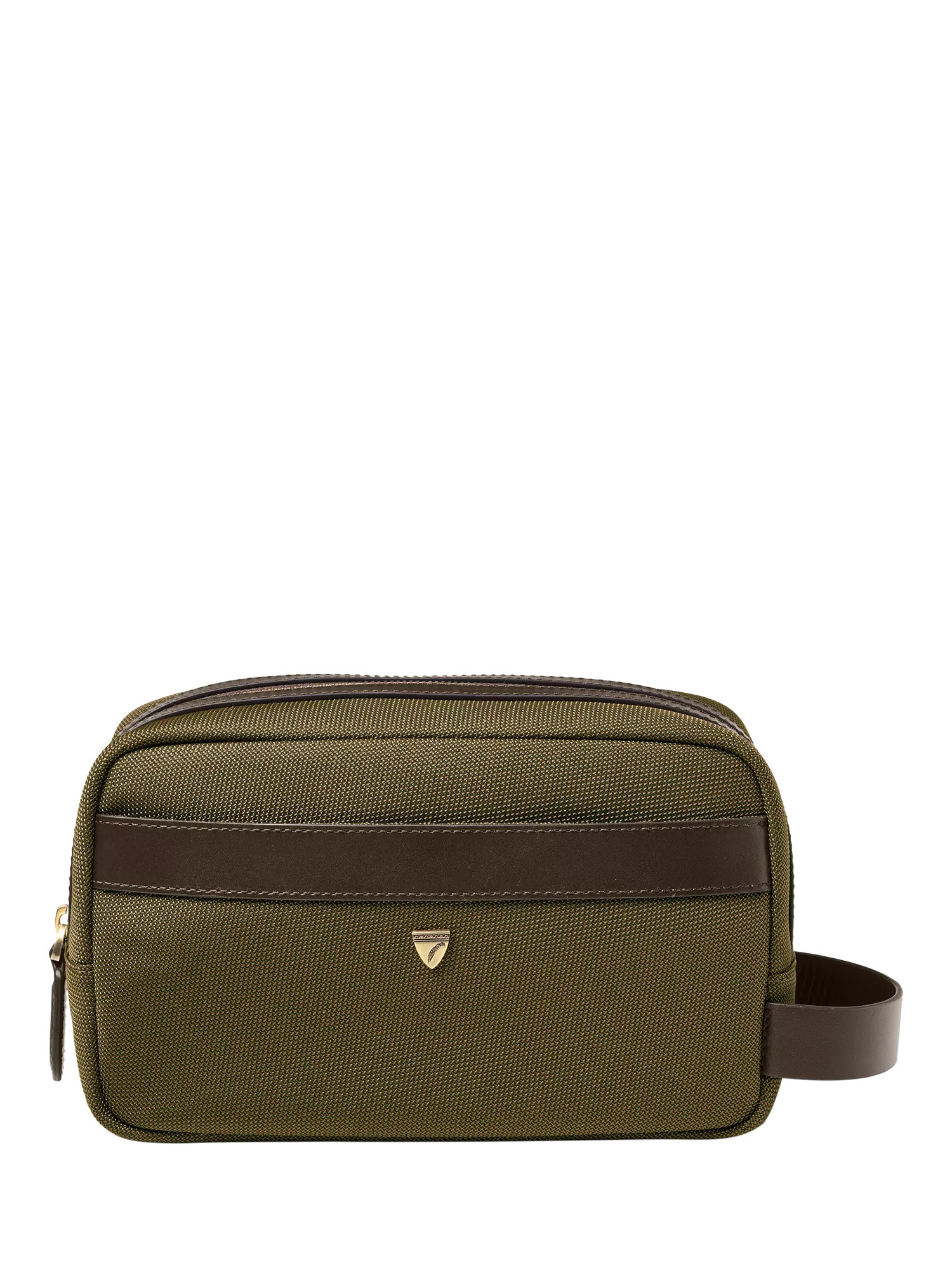 Aspinal of London Zipped Washbag, Khaki | John Lewis (UK)