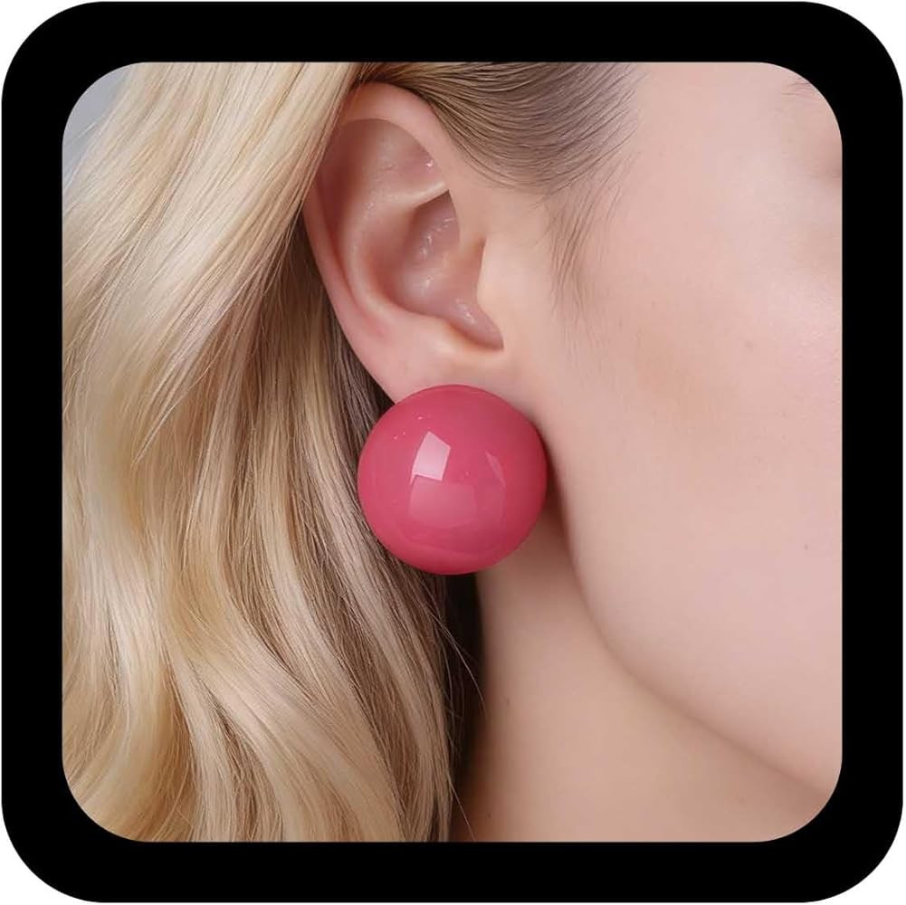 Vintage Large Acrylic Ball Earrings Candy Color Ball Studs Mixed Round Imitation Pearl Earrings G... | Amazon (US)