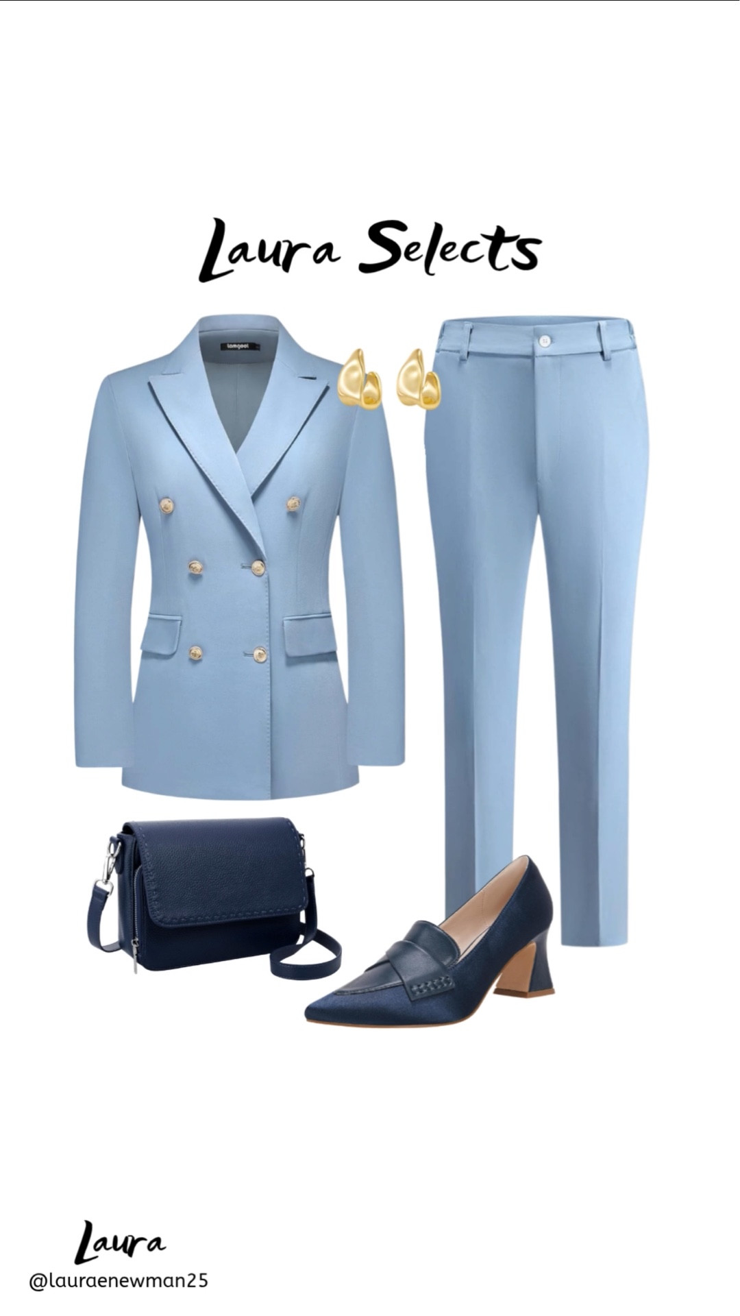 Everything linked here 🩵

You all loved this look — here’s a closer look at every piece 👏
The set is such a good fit (structured but still comfy) and the color is even prettier in person.

Paired it with these classic navy block heels, everyday crossbody bag, and gold statement earrings to pull it all together ✨

All from Amazon & such good quality for the price — linking everything here for easy shopping 🛍️

Amazon finds, Amazon fashion, workwear outfit, light blue outfit, business outfit, block heel pumps, leather purse

#LTKWorkwear #LTKOver40 #LTKootd