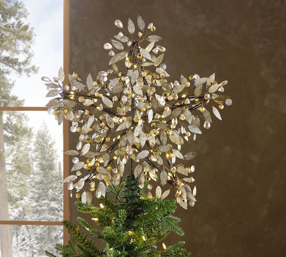 Lit Rustic Glam Star Tree Topper | Pottery Barn (US)