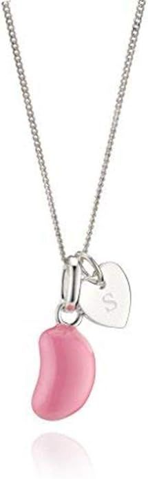 Sterling Silver Love Heart Pink Enamel Jelly Bean Necklace For Girls. Ideal for Baptism, Birthday... | Amazon (US)
