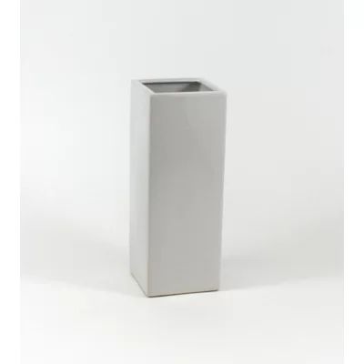 Square Ceramic Block Table Vase Wrought Studio™ Color: White, Size: 14" H x 5" W x 5" D | Wayfair North America