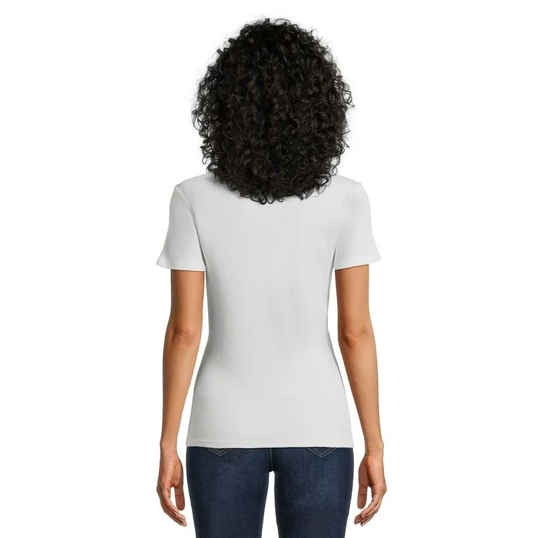 Time and Tru Women’s Rib Tee with Short Sleeves, Available in 1-Pack, Sizes XS-XXXL | Walmart (US)