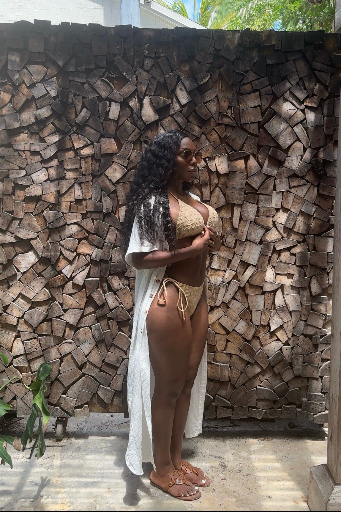 I got this textured two piece thong bikini and white cover up from Amazon. Unfortunately, the bikini is no longer available but I found some similar bikinis that are just as cute. I am wearing a medium in both items. 

#LTKHoliday #LTKfindsunder50 #LTKswim