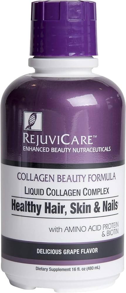 Rejuvicare Liquid Collagen Beauty Formula with Amino Acids, Protein and Biotin, Delicious Grape F... | Amazon (US)