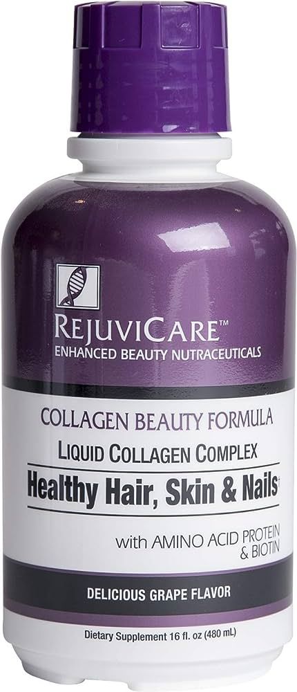 Rejuvicare Liquid Collagen Beauty Formula with Amino Acids, Protein and Biotin, Delicious Grape F... | Amazon (US)