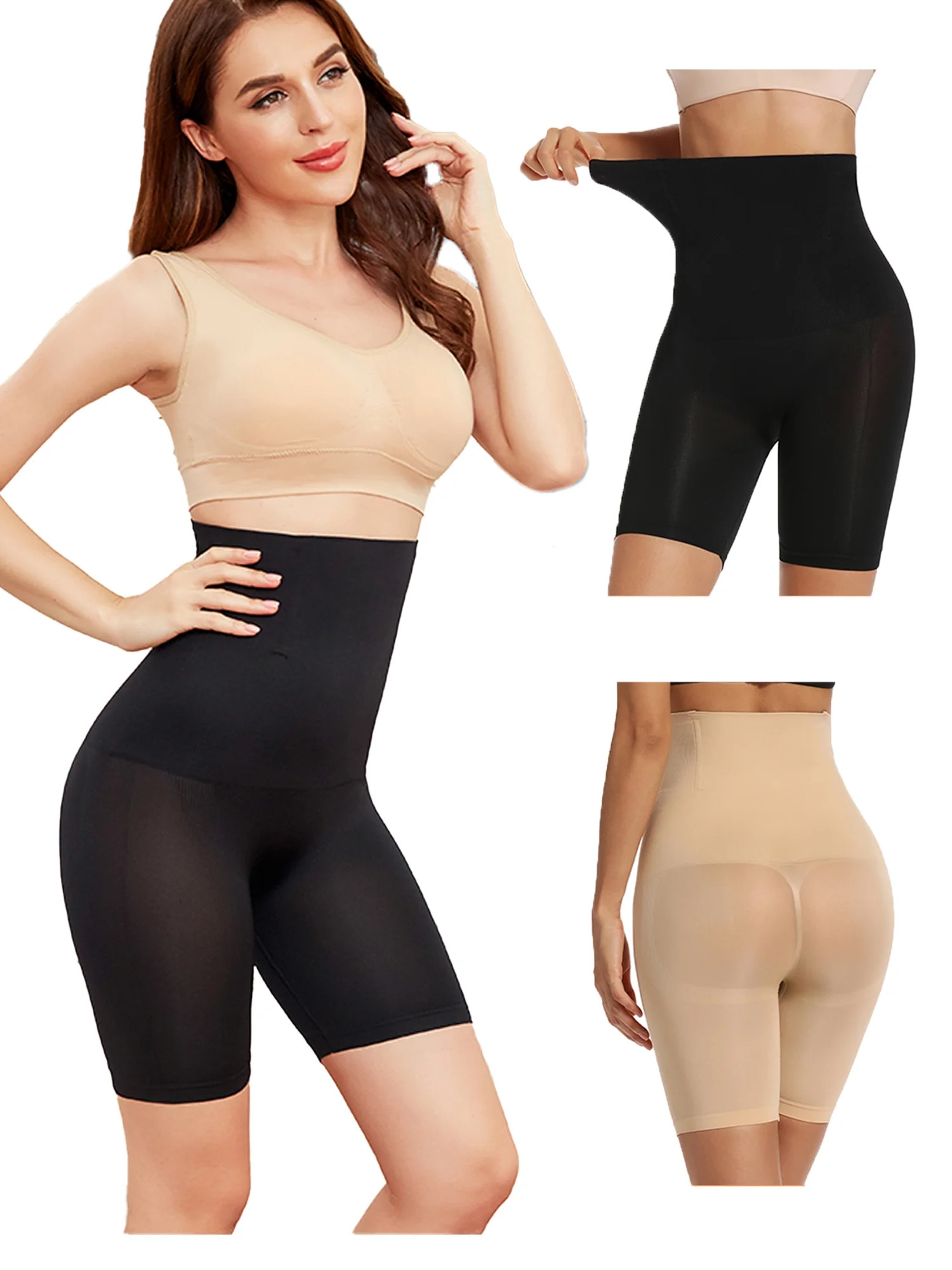 Joyshaper 2 Pack Shapewear Shorts for Women Tummy Control Body Shaper Thigh Slimmer Butt Lifter P... | Walmart (US)