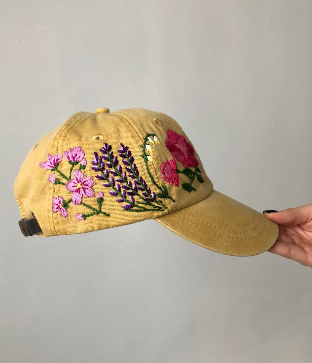 Personalized Gift, Hand Embroidered Hat, Gift for Her, Embroider Flower Hat, Girlfriend Gift, Flo... | Etsy (US)