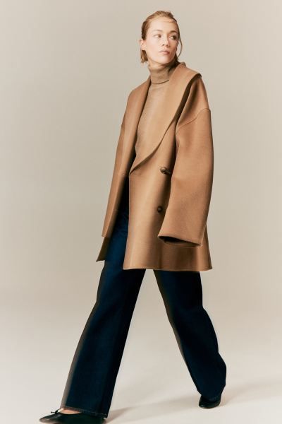 Oversized wool-blend coat - Camel - Ladies | H&M GB | H&M (UK, MY, IN, SG, PH, TW, HK)