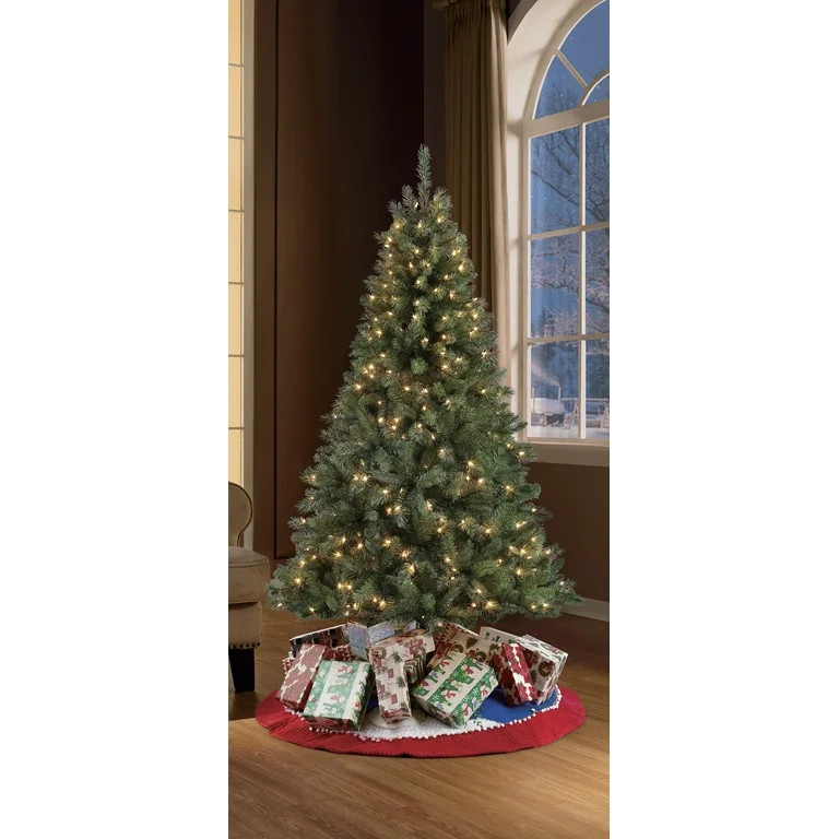 Holiday Time 6.5Ft Arlington Tree with 350 Clear Incandescent Mini Lights with Tree Top Connector | Walmart (US)