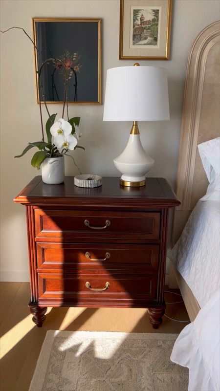 Easy wall plug hack! Scoot your furniture flush to the wall using this slim profile plug. 

Primary suite, nightstand, white table lamp, orchid, bedroom, gold frame

#LTKhome