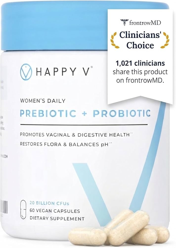 Happy V Dr. Formulated Vaginal Probiotics for Women Odor & Itch Support, Urinary & Gut Health, pH... | Amazon (US)