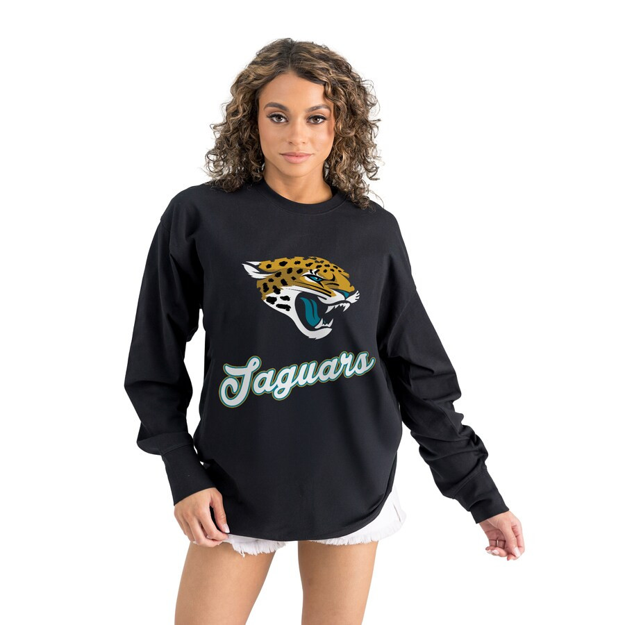 Jacksonville Jaguars Gameday Couture Women's Oversized Long Sleeve T-Shirt - Black | Fanatics