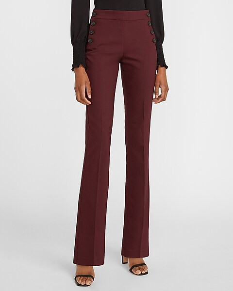 Mid Rise Side Button Barely Boot Columnist Pant | Express